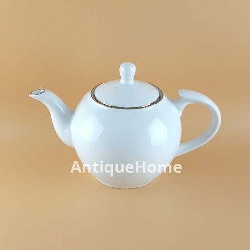 قوری چینی تقدیس مدل گرد خط طلا سایز 4 کوپ